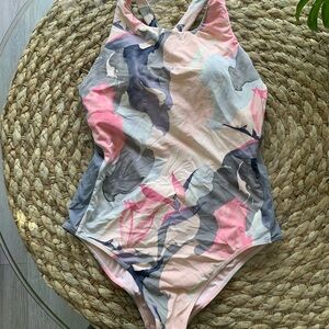 Carve Designs Pink and Gray Floral Swimsuit